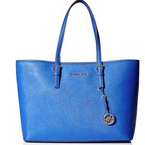 Michael Kors JetSet Large Tote Sapphire Blue Color